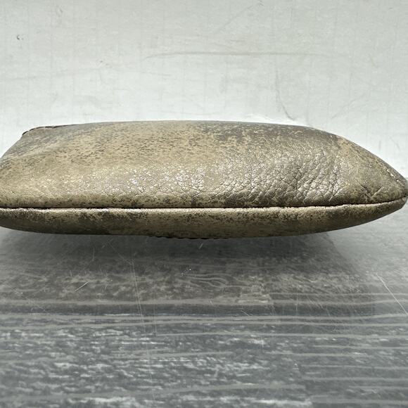 fossil coin purse Double Zip Gold Shimmer Brown Leather CP {QQ} - Picture 9 of 14